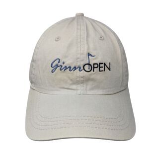 Ginn Open Slideback Hat Tan One Size Classic Cut Embroidered Ahead Vintage